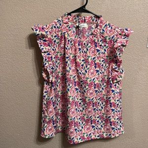 THML Rose Print Blouse